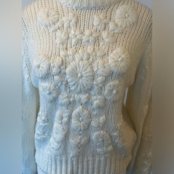 Zara Floral Embroidered Floral Embroidered Knit Sweater - Picture 2 of 13